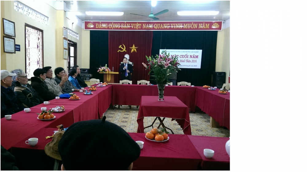 Trung tâm Tài nguyên và Môi trường Lâm nghiệp tổ chức buổi gặp mặt truyền thống các thế hệ cán bộ, công nhân viên chức qua các thời kỳ nhân dịp năm mới 2016. Trung tâm Tài nguyên và Môi trường Lâm nghiệp tổ chức buổi gặp mặt truyền thống các thế hệ cán bộ, công nhân viên chức qua các thời kỳ nhân dịp năm mới 2016.