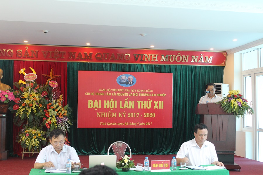 Đại hội chi bộ lần thứ XII nhiệm kỳ 2017-2020 của  Trung tâm Tài nguyên và Môi trường Lâm Nghiệp